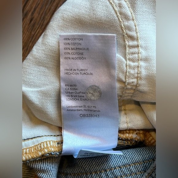 We The Free Free People Jeans Blue Denim Distressed Button Fly Flared Size 25 - Picture 10 of 10